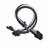 SST-PP07E-PCIBW,  6+2pin black-white sleeve extension cable, 18AWG, black cable comb x 4