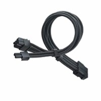 SST-PP07E-PCIB,  6+2pin black sleeve extension cable, 18AWG, black cable comb x 4