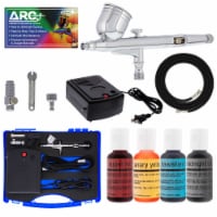 Cake Decorating Airbrushing System Kit with 4 Food Colors, Airbrush, Compressor, Hose, Case