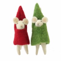 Holiday Ornament Mouse In Tree Ornament Wool Christmas Costume Animal Hw0181