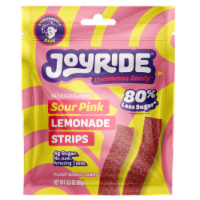 JOYRIDE™ Sour Pink Lemonade Sour Strips Plant-Based Candy Bag Perspective: Main