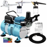 Air Compressor Airbrushing System with 0.3 mm Gravity & 0.35, 0.8mm Siphon Feed Airbrushes