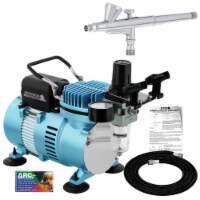 Dual Fan Air Compressor System Kit with a Gravity Feed Airbrush Set with 0.3 mm Tip