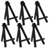 5  Mini Black Wood Display Easel (6 Pack), A-Frame Artist Easel - Tabletop Holder Stand