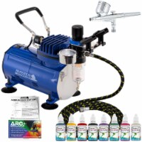 Face & Body Art Airbrush Kit - G22 Airbrush, Air Compressor, Air Hose & Face Paint Set