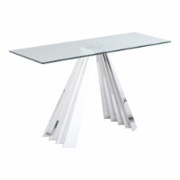 Milan Domino 55.12  Tempered Glass Sofa Table in Clear/Polished