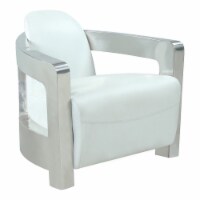 Milan 28.4  Upholstery Contemporary Steel and Polyurethane Accent Chair in White