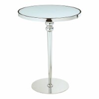 Milan Denzell 28  Starphire Glass Counter Table in White and Polished