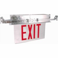 Wesco  Recessed Exit Lighting  Double Face  Red Letters Aluminum Housing