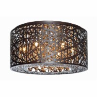 ET2 E21300-10BZ Inca 7 Light Bronze Flush Mount Ceiling Light in Without Bulb, Cognac - 16 in