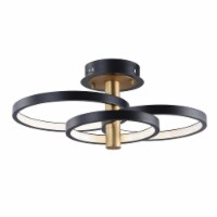 ET2 E24323-BKGLD 11.5 in. Hoopla LED Semi Flush Mount, Black & Gold