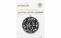Solid Oak Estrella Pendant Rd Pave Disc Slvr