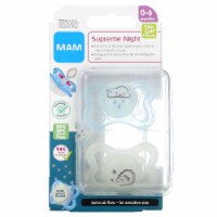 MAM Supreme Night Pacifier 0-6 Months Blue/Clear - 2 Count
