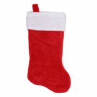 Northlight 17.5 Traditional Red with White Trim Hanging Christmas Stocking