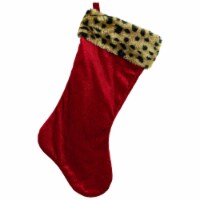 Northlight 20  Red and Black Leopard Cuff Christmas Stocking