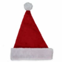 Northlight Red and White Plush Unisex Adult Christmas Santa Hat Costume Accessory - Small