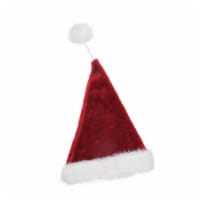Northlight Red and White Pom Pom Santa Unisex Adult Christmas Hat Costume Accessory - One