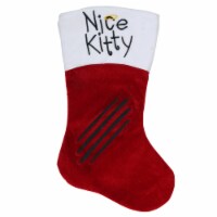 Northlight 19  Red and White Angel 'Nice Kitty' Embroidered Christmas Stocking