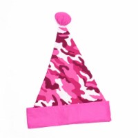 Northlight 16  Pink and White Camouflage Christmas Santa Unisex Adult Hat Costume Accessory -