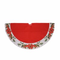 Northlight 48 Christmas Traditions Red with White Mistletoe Border Christmas Tree Skirt