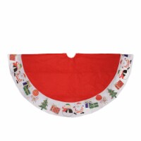 Northlight 48 Red with White Border Christmas Day Fun and Surprise Christmas Tree Skirt