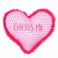 The Worthy Dog 845851099410 Chew Me Heart Plush Toy for Dog, Pink - Large