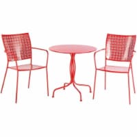 Alfresco Home Martini 3 Piece Patio Bistro Set in Cherry Pie Red