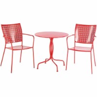 Alfresco Home Martini 3 Piece Patio Bistro Set in Cherry Pie Red