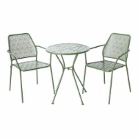Alfresco Home Martini 3-piece Wrought Iron Bistro Set in Moss Green