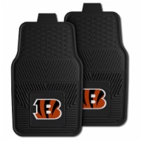 Fanmats 27x17 Inch Vinyl Front Car Floor Mat 2 Piece Set, NFL Cincinnati Bengals