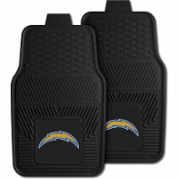 Fanmats 27x17in Vinyl Front Car Floor Mat 2 Piece Set, NFL Los Angeles Chargers