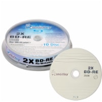 10 Pack Smartbuy 2X 25GB Blue Blu-ray BD-RE Rewritable Logo Blank Bluray Disc