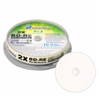 10 Pack Smartbuy 2X 25GB Blue Blu-ray BD-RE Rewritable White Inkjet Hub Printable Blank Disc