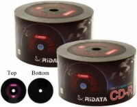 100 Pack Ridata Black CD-R 48X 700MB 80Min Digital Vinyl Black Bottom Blank Recordable Disc