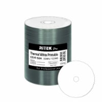 100 Pack Ritek Pro (Professional Grade) CD-R 52X 700MB White Thermal Hub Printable Blank Disc