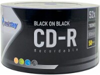 50 Smartbuy Black on Black CD-R 52X 700MB 80min Double Side Black Vinyl Blank Recordable Disc