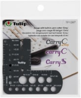 Tulip CarryC Gauge For Long Fine Gauge Bamboo Needles-W/ Built-In Yarn Cutter