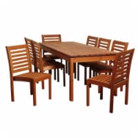 International Home Miami SC ATA-8BT470 Elliot 9 Piece Eucalyptus Rectangular Patio Dining Set