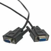 DB9 Female Serial Cable, Black, DB9 Female, UL rated, 9 Conductor, 1:1, 6 foot