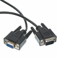 Serial Extension Cable, Black, DB9 Male to DB9 Female, UL rated, 9 Conductor, 15 foot