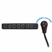 Surge Protector, Flat Rotating Plug, 6 Outlet, Black Horizontal Outlets,Power Cord 25 foot