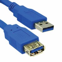 USB 3.0 Extension Cable, Blue, Type A Male / Type A Female, 1 Foot