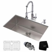 Kraus USA KHU100-32-1610-53CH 32 x 19 x 10 in. Standard PRO Farmhouse Kitchen Sink & Bolden,