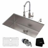 Kraus USA KHU100-32-1610-53SSCH 32 x 19 x 10 in. Standard PRO Farmhouse Kitchen Sink & Bolden