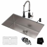 Kraus USA KHU100-32-1610-53SSMB 32 x 19 x 10 in. Standard PRO Farmhouse Kitchen Sink & Bolden