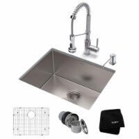 Kraus USA KHU101-23-1610-53CH 23 x 18 x 10 in. Standard PRO Farmhouse Kitchen Sink & Bolden,