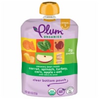 Plum® Organics Stage 3 Carrot Spinach Turkey Corn Apple and Potato Baby Food Pouch Perspective: Main