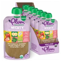Plum Organics Mighty 4 Strawberry Banana Greek Yogurt Kale Amaranth & Oat Toddler Food Pouches