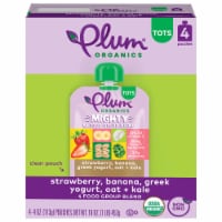 Plum Organics® Mighty 4® Strawberry Banana Greek Yogurt Kale & Oat Stage 4 Toddler Food Pouches Perspective: Main