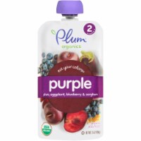 Plum® Organics Eat Your Colors® Purple Plum Eggplant Blueberry & Sorghum Stage 2 Baby Food Pouch Perspective: Main